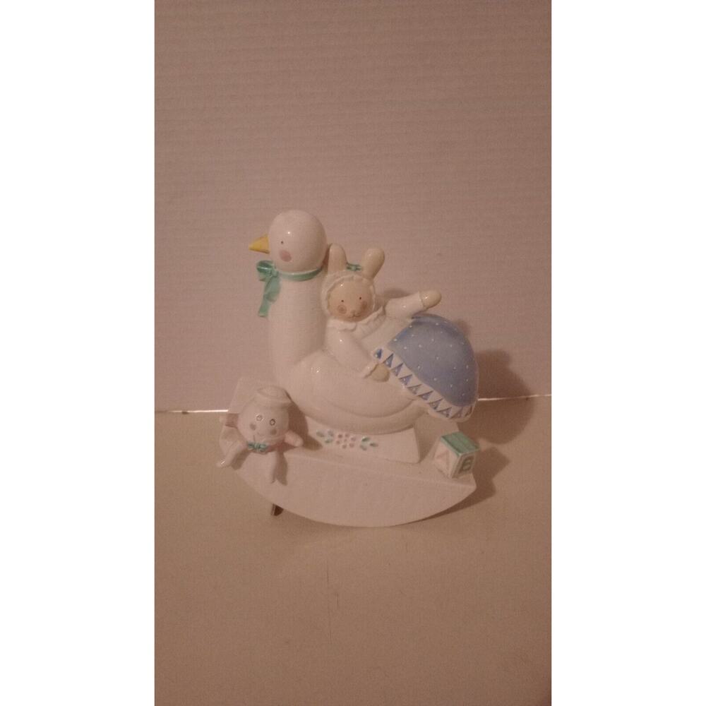 1987 Charpente Kathy Orr Nursery Rhyme Brahms Lullaby Music Box Rocks Up & Down